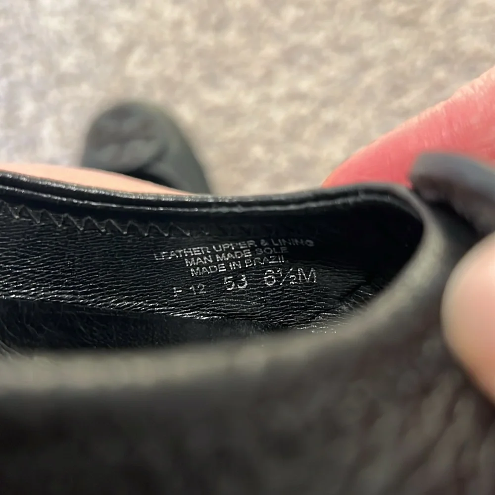 Tory Burch Minnie Black Leather Ballet Flats
